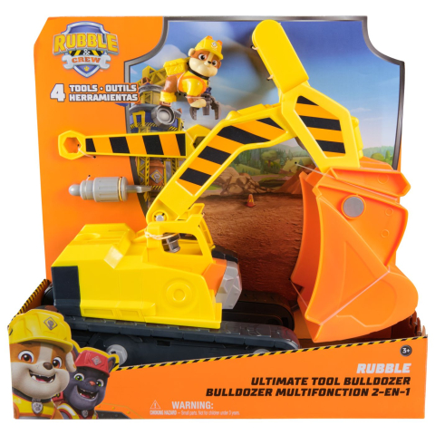 Oktató játékok - Patrula Catelusilor Rubble Si Echipa Vehicul Buldozer Multifunctional 2 In 1