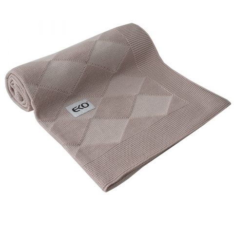 Jucarii 0-12 luni - Eko-Paturica din Bambus, Eko, 80x100 cm, Carouri, Rose