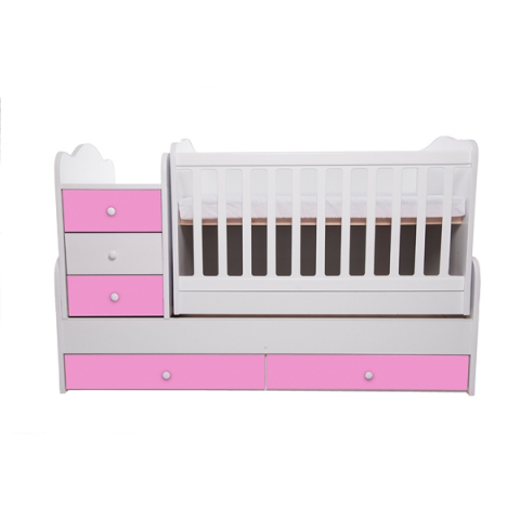 Patut transformabil VESSANTI Touring - Alb cu Roz [4]