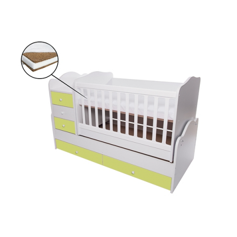 Patut transformabil VESSANTI Touring - Alb cu Verde [3]