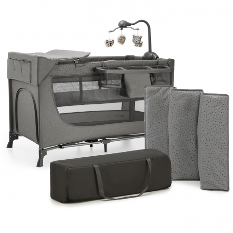 Patut Travel Kinderkraft Joy2, Cu Accesorii, Dark Grey [1]