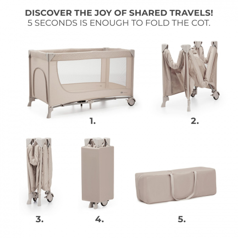 Patut Travel Kinderkraft Joy2, Fara Accesorii, Beige [2]