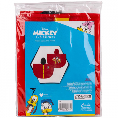 Pelerina de ploaie tip poncho, Mickey Mouse, Rosu, 3 - 4 ani [1]