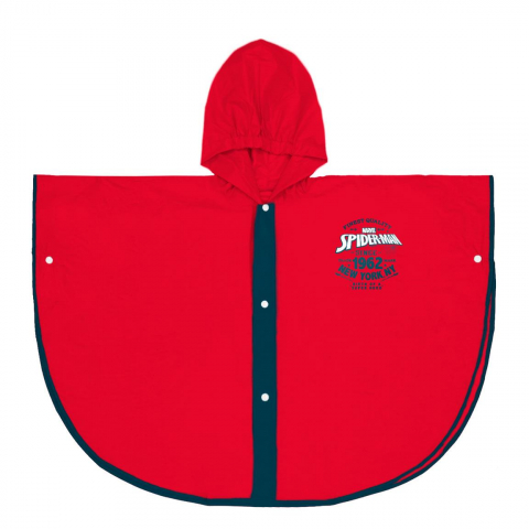 Játékok 3-5 éveseknek - Pelerina de ploaie tip poncho, Spiderman, Rosu, 3 - 4 ani
