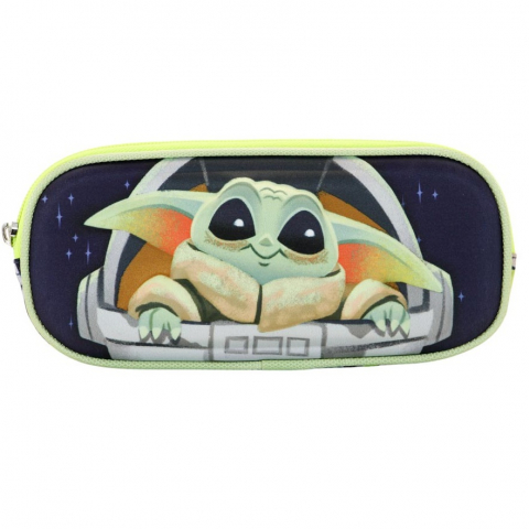 Jucarii 3-5 ani - Karactermania-Penar 3D Star Wars Mandalorian cu 2 compartimente, 22x9.5x8 cm