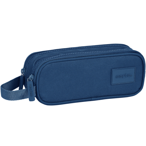 Oktató játékok - Penar Safta Basic Navy Blue cu 2 compartimente, 21x8x6 cm