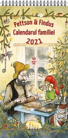 Fictiune pentru copii EMAG - Editura-Pandora-M-Pettson-Findus-Calendarul-familiei-2021-Sven-Nordqvist