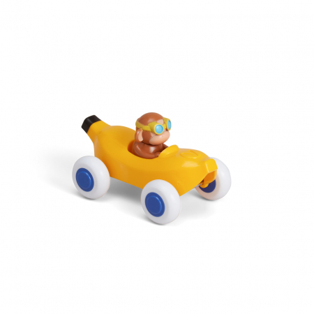 Jucarii motrice pentru bebelusi - VikingToys-Pilot de curse Maimuta in Masinuta Banana - Cute Racer