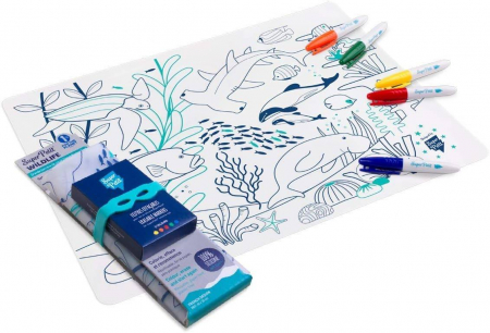 Jucarii educative - SUPERPETIT-Plansa de colorat din silicon - BARIERA DE CORALI