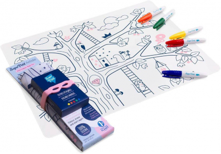 Jucarii educative - SUPERPETIT-Plansa de colorat din silicon - COPACUL MAGIC
