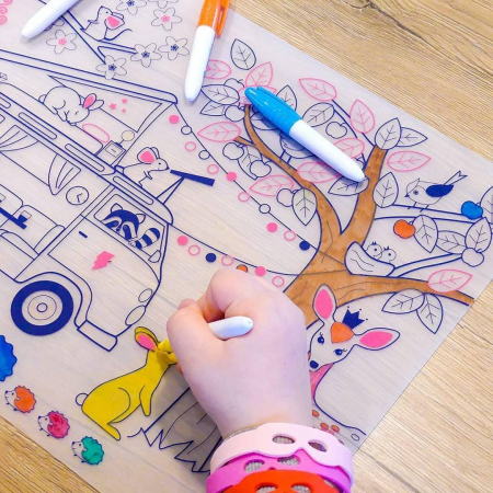 SUPERPETIT-Plansa de colorat din silicon - DREAM VAN [2]