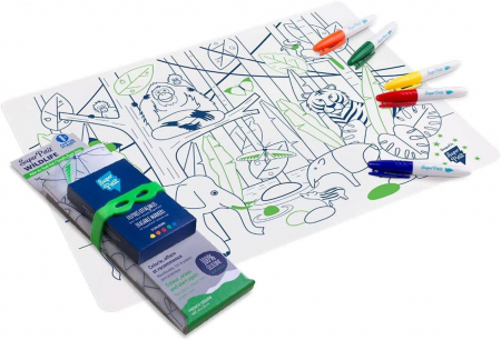 Jucarii educative - SUPERPETIT-Plansa de colorat din silicon - JUNGLA