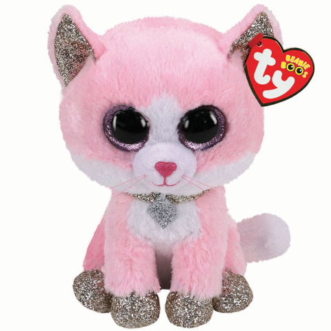 Jucarii sub 50 RON - TY-Plus Ty 15Cm Pisica Roz