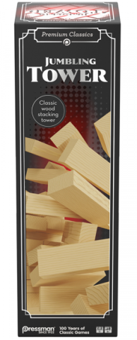 Oktató játékok - Premium Classics - Jumbling Tower - Turnul instabil, joc de indemanare, din lemn natural