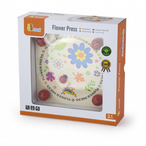Játékok 3-5 éveseknek - Presă de Flori din Lemn VIGA – Jucărie Montessori Creativă pentru Copii, Perfectă pentru Artă și Decor