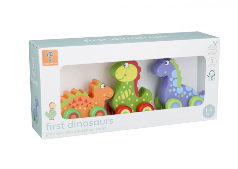 Cadouri bebelusi - Orange Tree Toys-Primii mei dinozauri - set jucarii cu roti, Orange Tree Toys