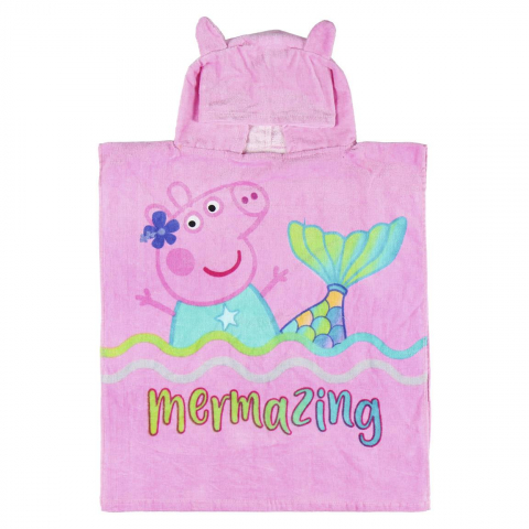 Játékok 3-5 éveseknek - Prosop poncho cu gluga, Peppa Pig, 50 x 115 cm