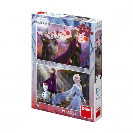 Jucarii 3-5 ani - Dino-Puzzle-2-in-1-Frozen-II-77-piese