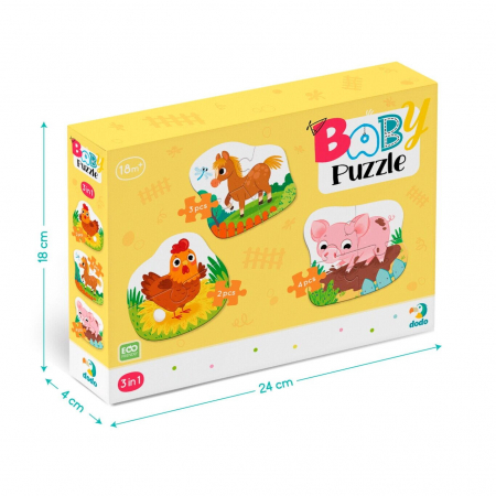 Dodo Puzzle 3 in 1 - O zi la ferma 234 piese  [4]
