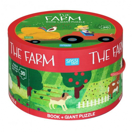 Toate jucariile - Sassi-Puzzle-30-piese-cu-carte-Ferma