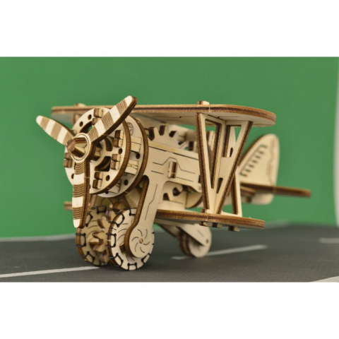 Wooden City-Puzzle 3D Avion - Kit model mecanic [3]