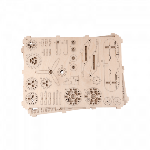 Wooden City-Puzzle 3D Avion - Kit model mecanic [5]