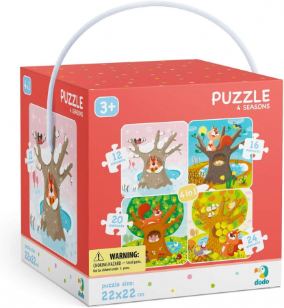 Cadou copii 8 ani - Dodo Puzzle 4 in 1 - Anotimpurile 121620 24 piese
