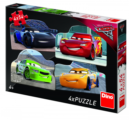 Jucarii de sezon - Dino-Puzzle-4-in-1-Cars-3-54-piese