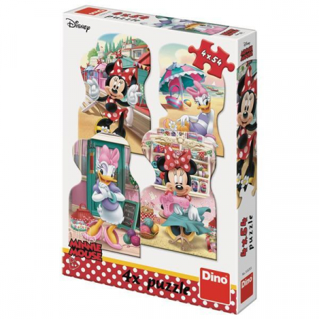 Dino Puzzle 4 in 1 - Minnie si Daisy in vacanta 4 x 54 piese  [1]