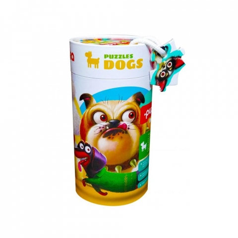 Jucarii 1-3 ani - Cubika-Puzzle, 5 in 1 Cubika, "Dogs" 