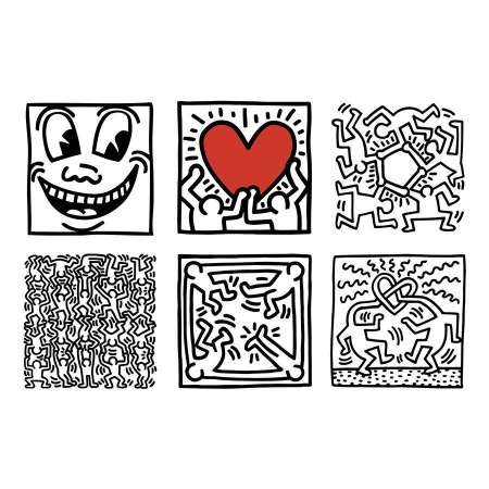 Vilac-Puzzle 9 cuburi lemn, Keith Haring [3]