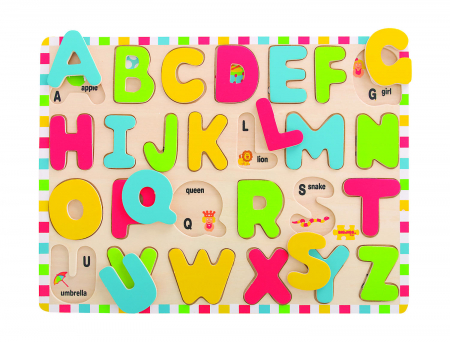 Toate jucariile - BigJigs-Puzzle ABC - Set alfabet cu 26 piese