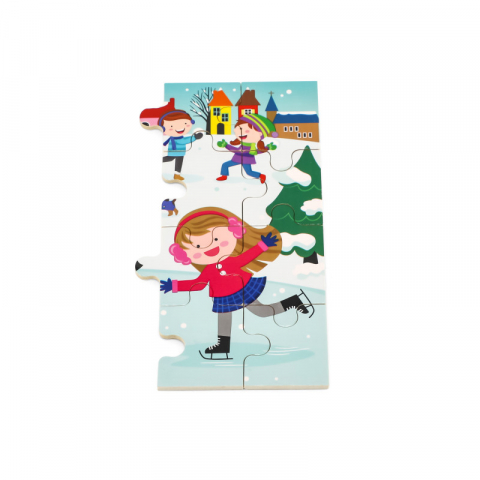 Jucarii sub 50 RON - Viga-Puzzle anotimpuri, Iarna, 24 piese Viga