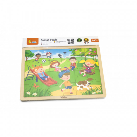 Jucarii sub 50 RON - Viga-Puzzle anotimpuri, Primavara, 24 piese, Viga