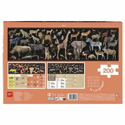 Jucarii educative - Apli-Puzzle APLI animale din Savana, 200 piese