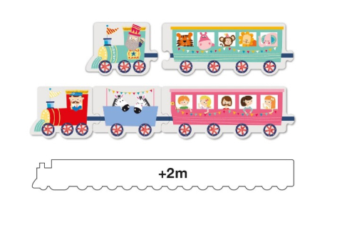 Jucarii educative - Apli-Puzzle APLI - set tren in cutie depozitare tip casuta, 20 piese