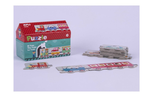 Apli-Puzzle APLI - set tren in cutie depozitare tip casuta, 20 piese [1]