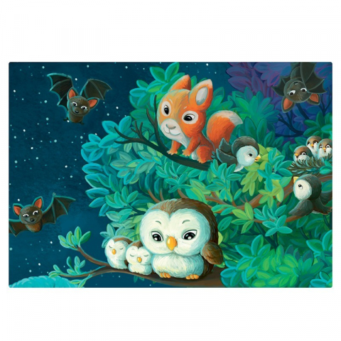 Játékok 4 éves kortól - Puzzle carton 2 x 24 piese - In lumina lunii