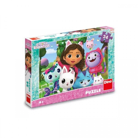 Jucarii 3-5 ani - Dino-Puzzle - Casa de papusi a lui Gabby (24 piese)