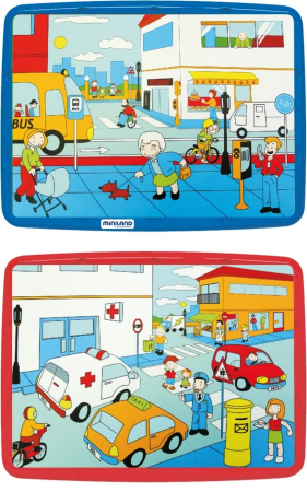 Kirakós játékok - Miniland-Puzzle-Codul-rutier-Miniland-56-piese