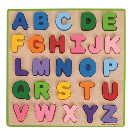 Kirakós játékok - BigJigs-Puzzle-colorat-alfabet
