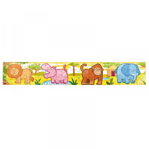 Játékok 3-5 éveseknek - Puzzle conectabil 4 in 1 - Jungla, Viga