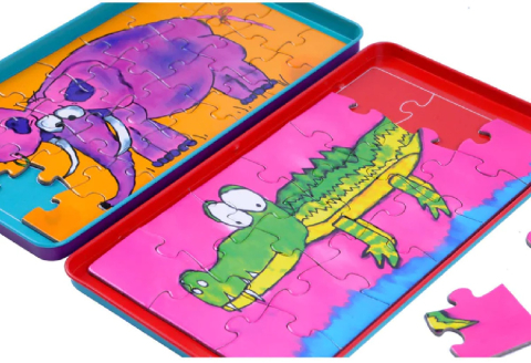 Jucarii educative - Purple Cow-Puzzle cu Animale Magnetice