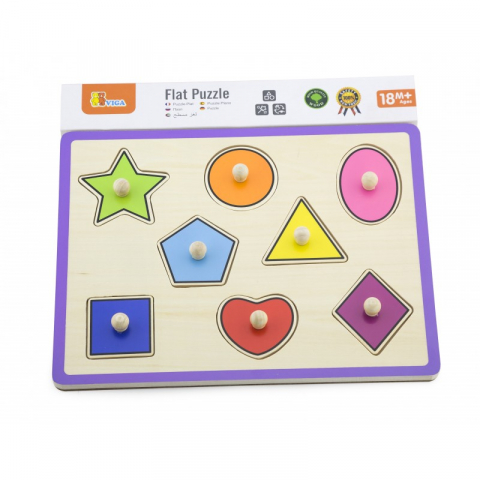 Jucarii sub 50 RON - Viga-Puzzle cu maner - forme geometrice