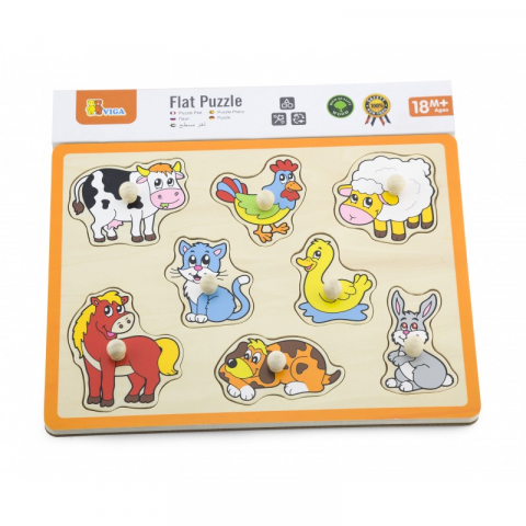Jucarii sub 50 RON - Viga-Puzzle cu manere - animale