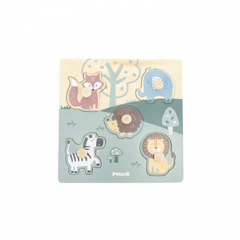 Játékok 3-5 éveseknek - Puzzle cu manere – Animale, PolarB Viga