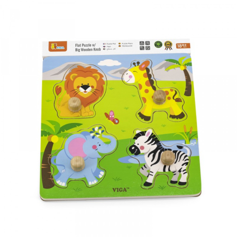 Viga-Puzzle cu manere - animale salbatice [1]
