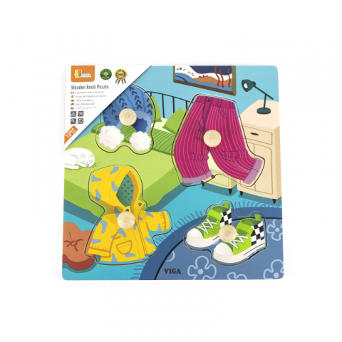 Játékok 3-5 éveseknek - Puzzle cu manere, Haine, Viga
