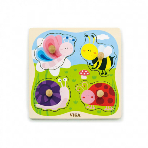Jucarii sub 50 RON - Viga-Puzzle cu manere Insecte, Viga