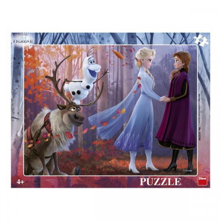 Jucarii sub 50 RON - Dino Puzzle cu rama - Frozen II 40 piese 